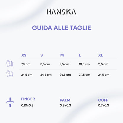 HANSKA 100 Guanti Monouso Nitrile Viola - Senza Polvere - Usa e Getta- Ambidestri - Non Sterili - Base di Gomma - Adatti per Ambiti Medici, Manipolazione degli Alimenti (100, M)