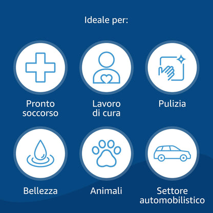 by Amazon, Guanti Monouso in Nitrile Blu, Senza Polvere, Senza Lattice, Taglia L, Confezione da 100