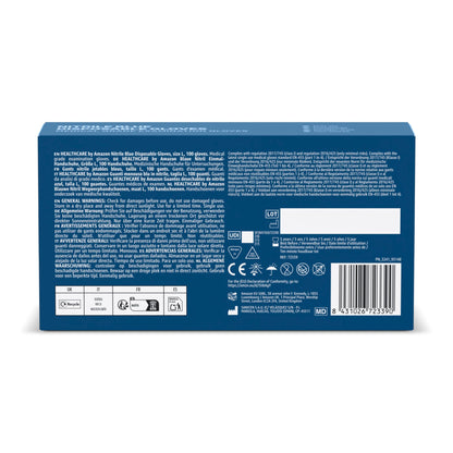 by Amazon, Guanti Monouso in Nitrile Blu, Senza Polvere, Senza Lattice, Taglia L, Confezione da 100